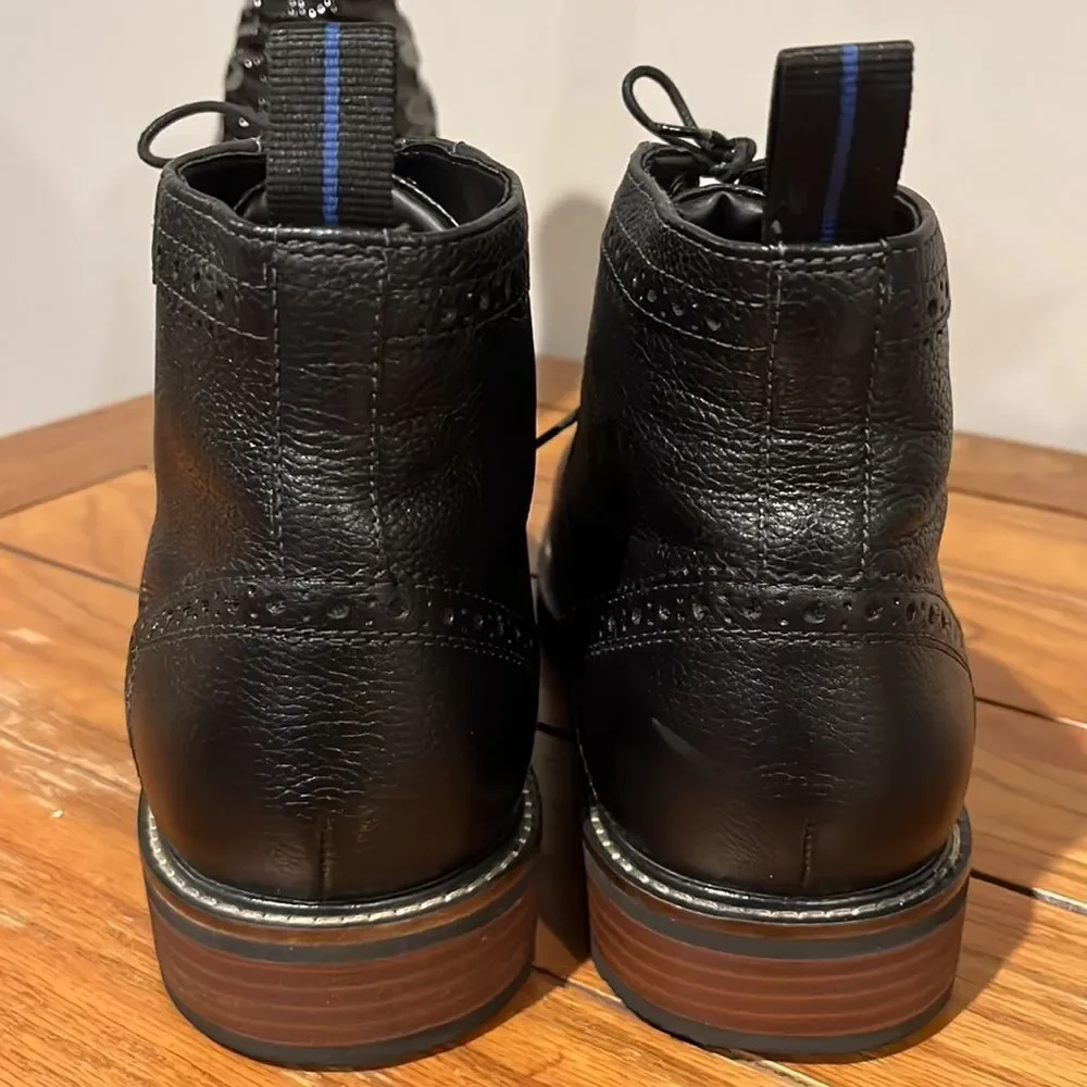 EUC Nunn Bush Odell Wingtip Chukka Black Boot Size 10.5W.